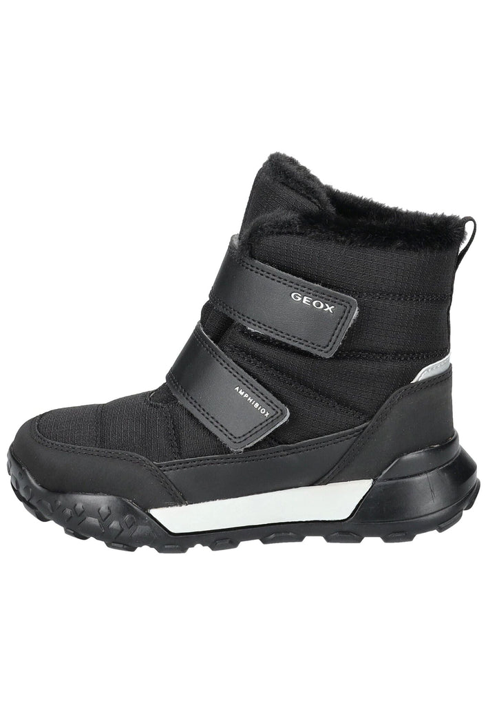 Stiefeletten Geox Stiefelette Lederimitat/Textil Schwarz Warmfutter