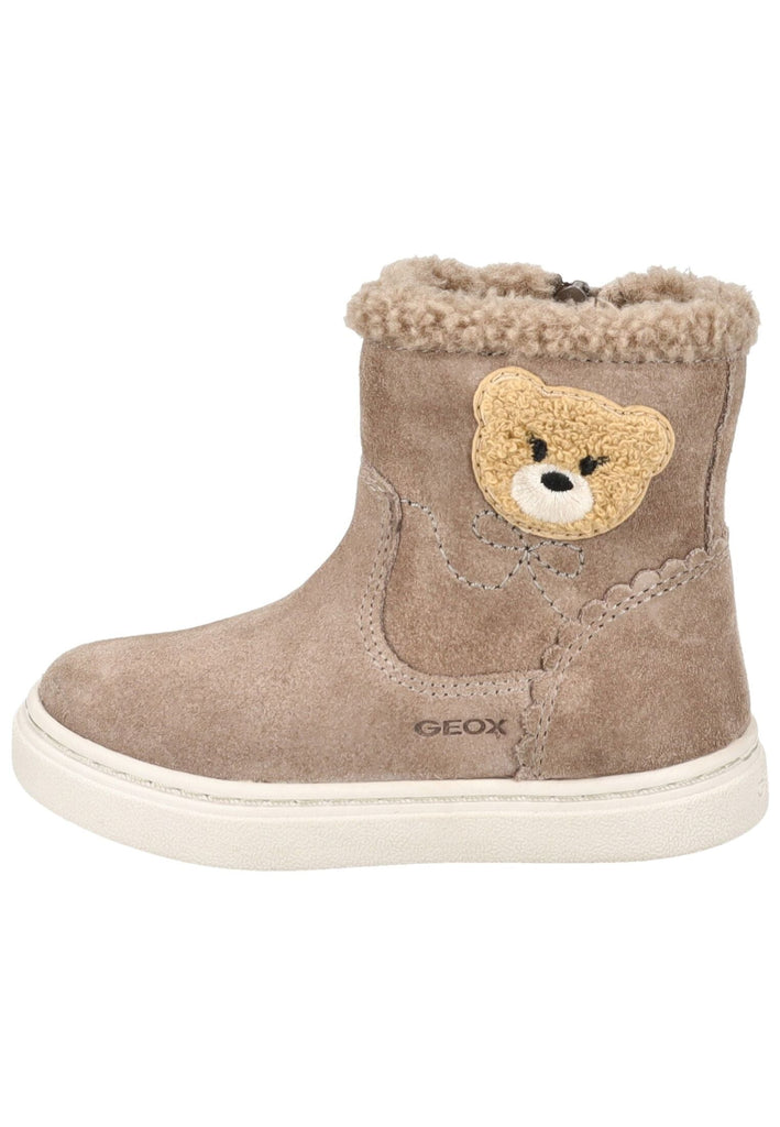 Stiefeletten Geox Stiefelette Veloursleder Dunkelbeige Warmfutter