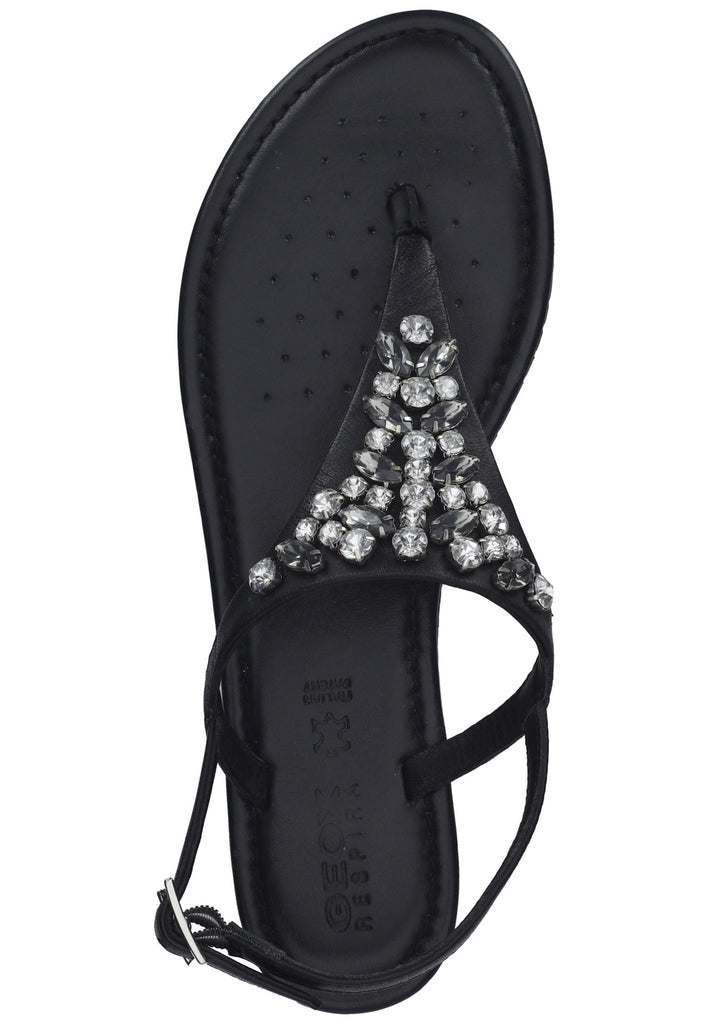 Geox Zehensteg Leder Schwarz