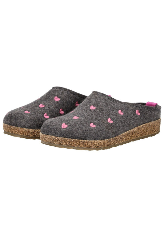 Haflinger Hausschuhe Filz Anthrazit