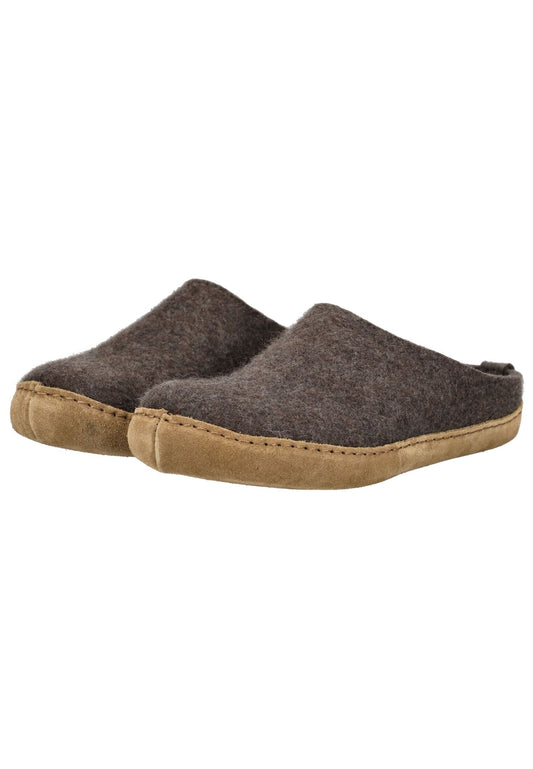 Haflinger Hausschuhe Filz Braun