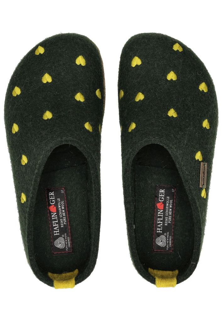 Haflinger Hausschuhe Filz Grün