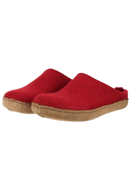 Haflinger Hausschuhe Filz Rubinrot
