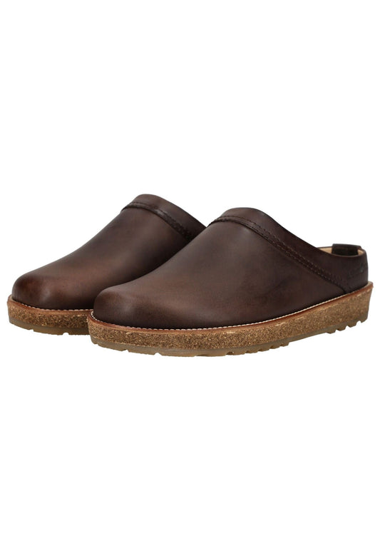Haflinger Hausschuhe Leder Dunkelbraun