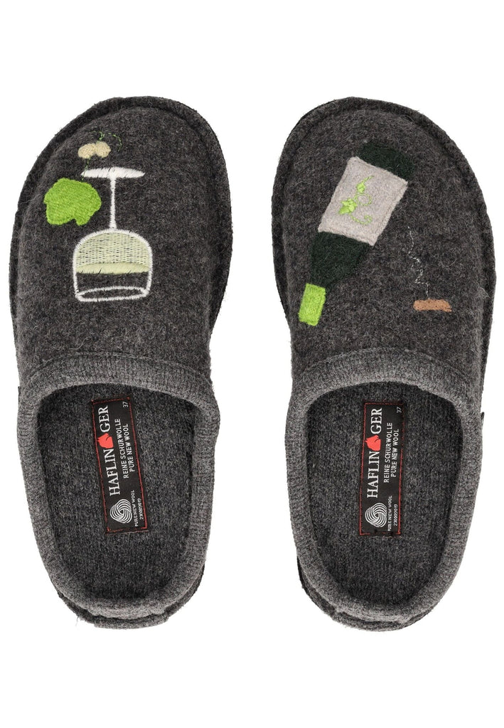 Haflinger Hausschuhe Wolle Anthrazit