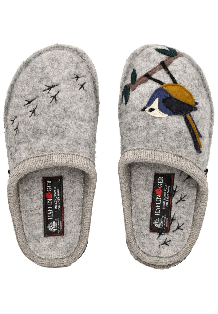 Haflinger Hausschuhe Wolle Grau