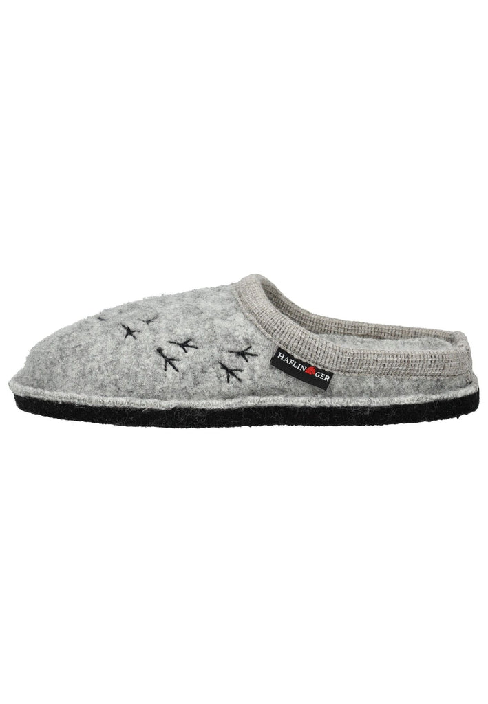 Haflinger Hausschuhe Wolle Grau