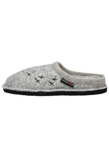 Haflinger Hausschuhe Wolle Grau