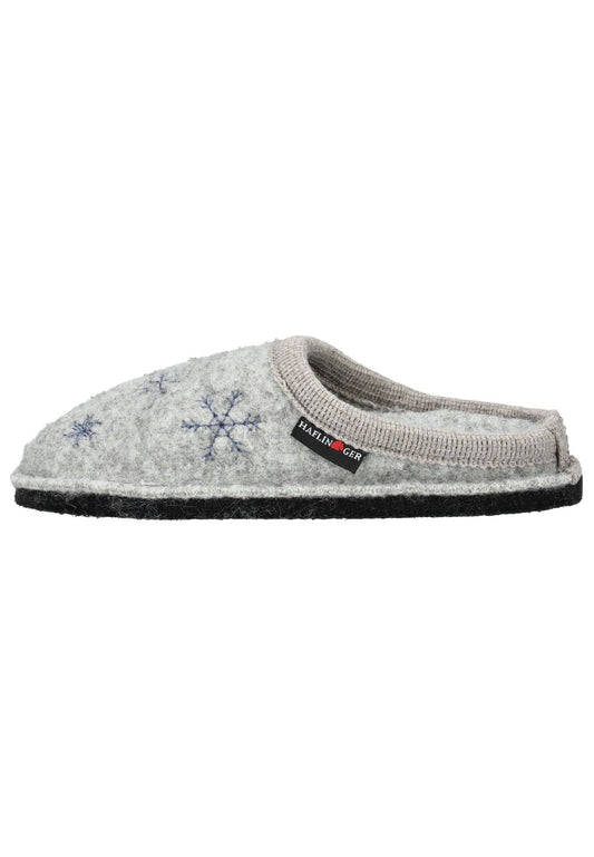 Haflinger Hausschuhe Wolle Grau Warmfutter