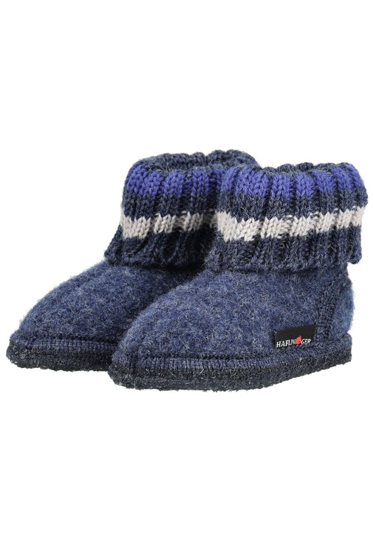 Haflinger Hausschuhe Wolle Jeans