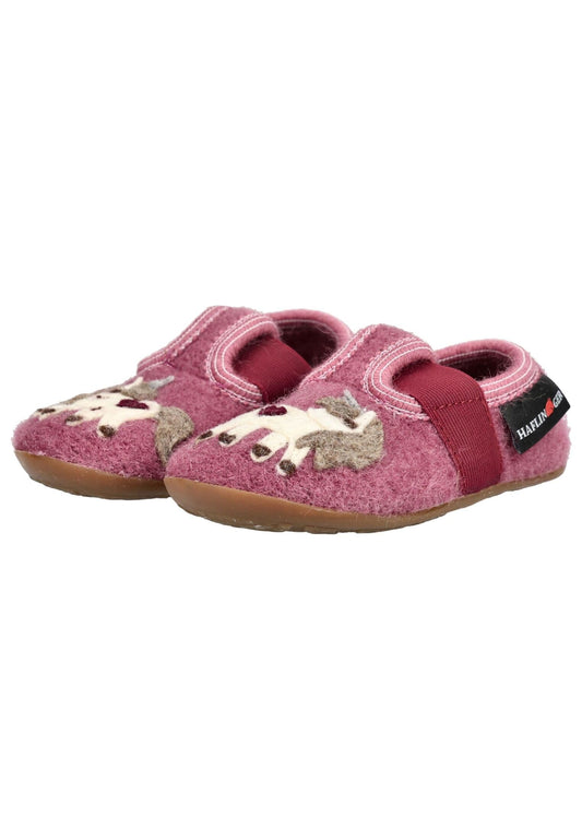 Haflinger Hausschuhe Wolle Rose