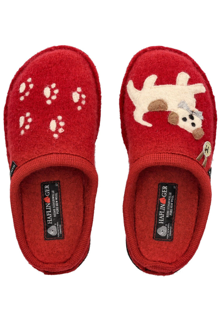 Haflinger Hausschuhe Wolle Rot