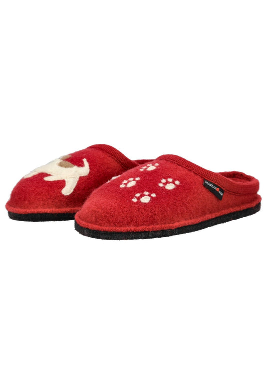 Haflinger Hausschuhe Wolle Rot
