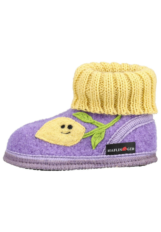Haflinger Hausschuhe Wolle Violett