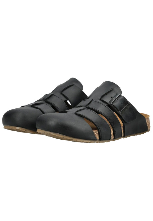 Haflinger Pantoletten Leder Schwarz