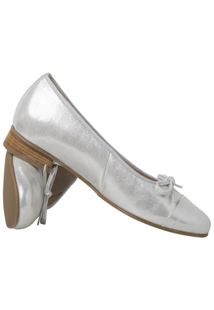 HASSIA Ballerinas Leder/Textil Silber