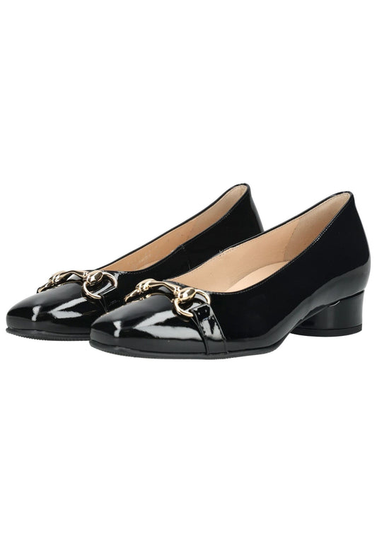 HASSIA Pumps Leder Schwarz Lack