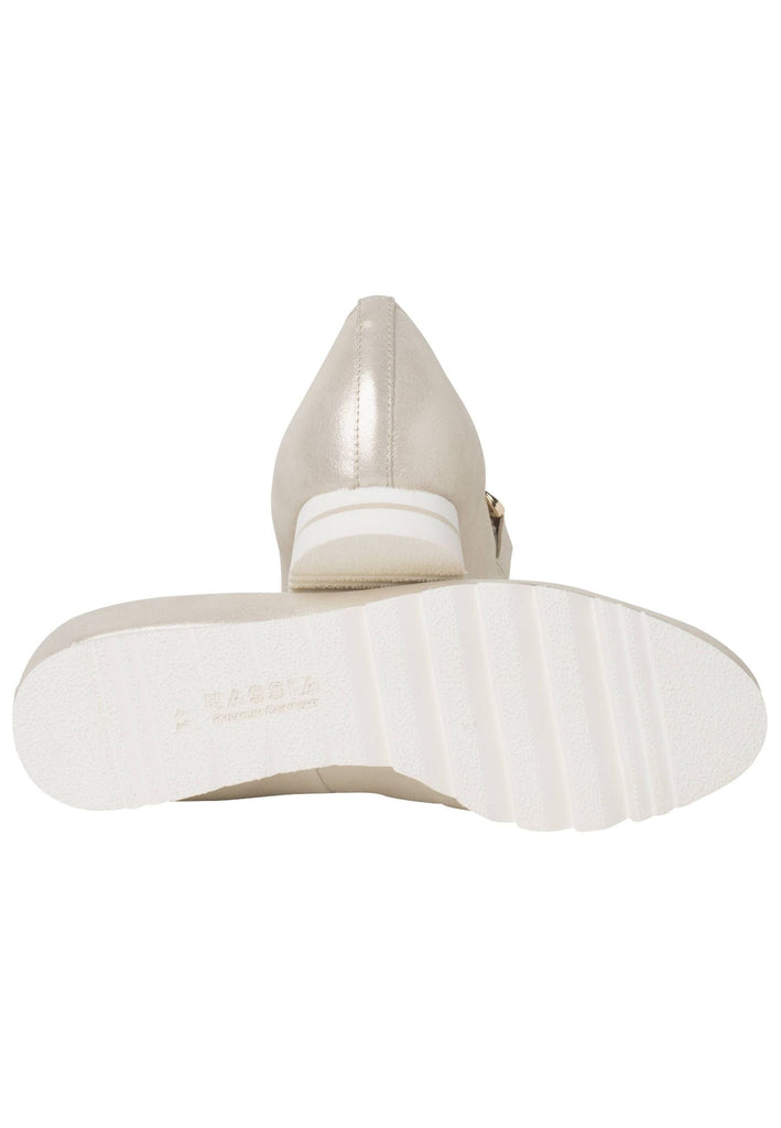 HASSIA Slipper Leder/Textil Platin
