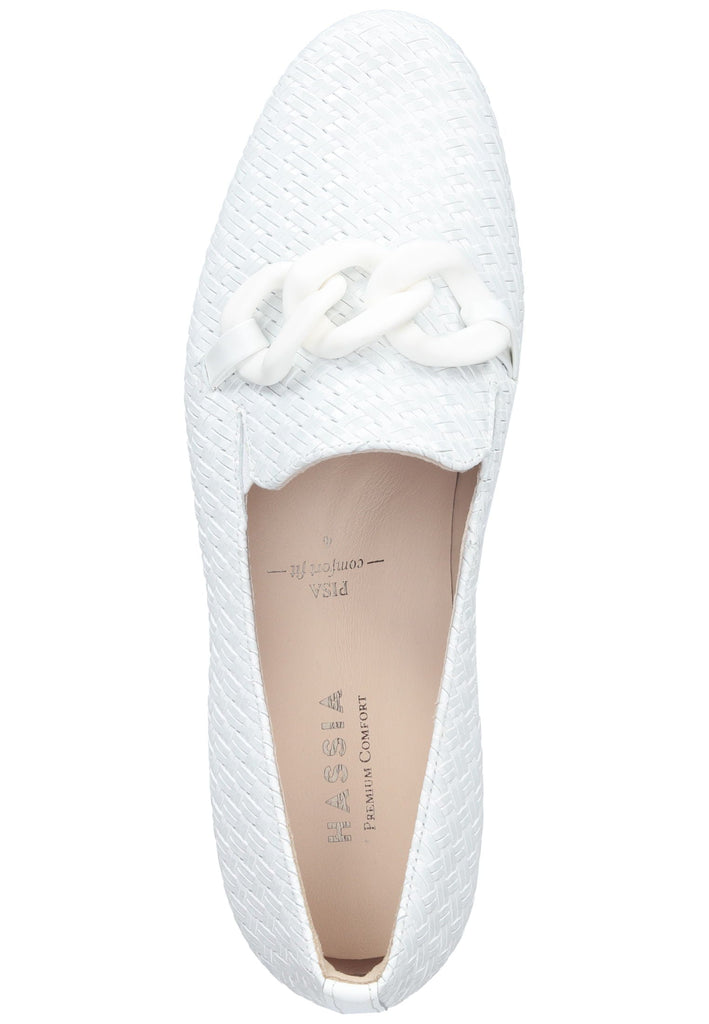 HASSIA Slipper Leder/Textil Weiß