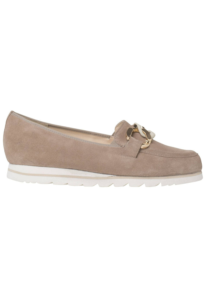 HASSIA Slipper Veloursleder Hellbraun