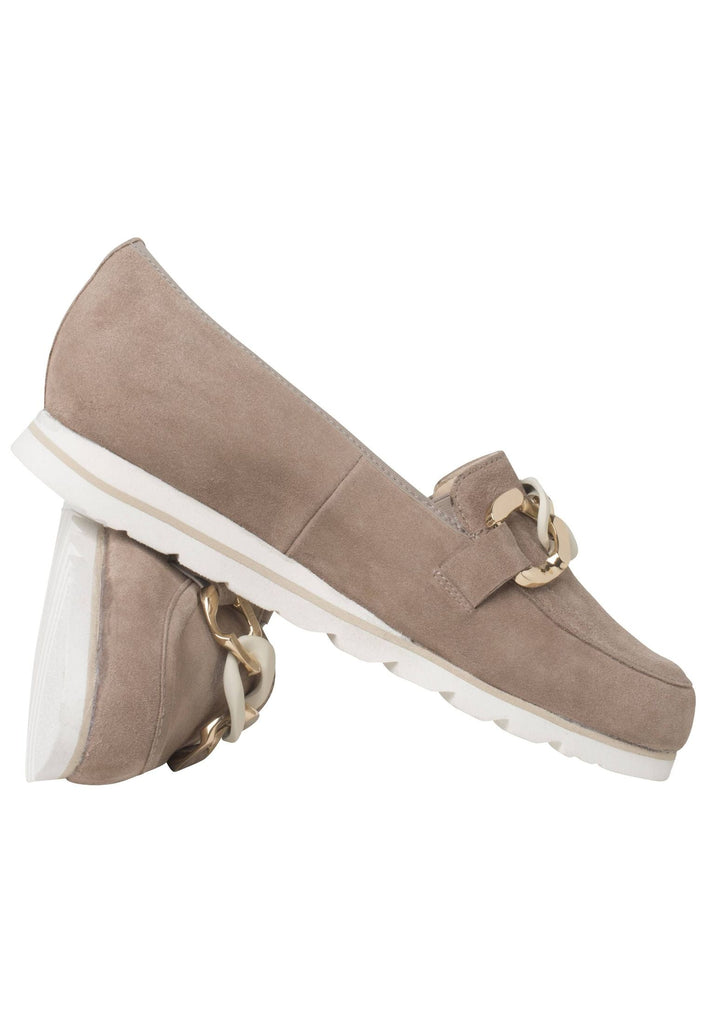HASSIA Slipper Veloursleder Hellbraun