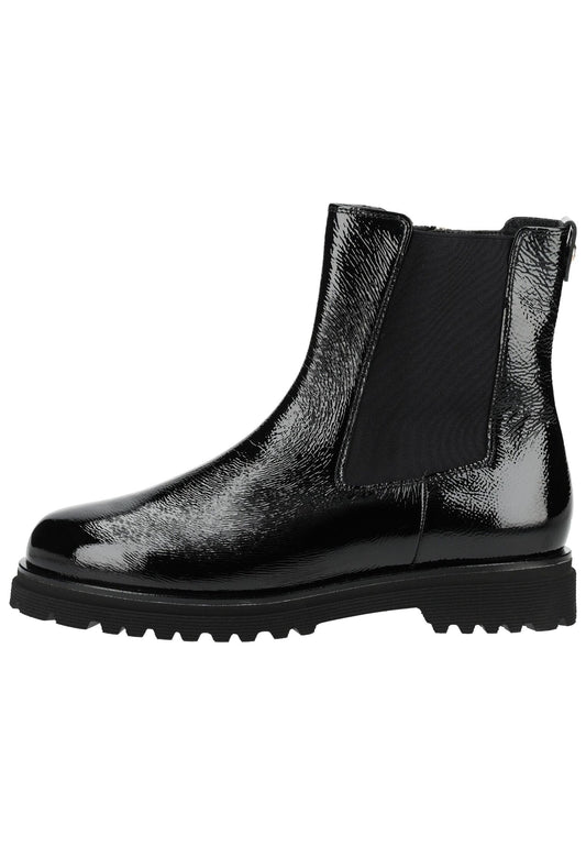 HASSIA Stiefelette Leder/Textil Schwarz Lack