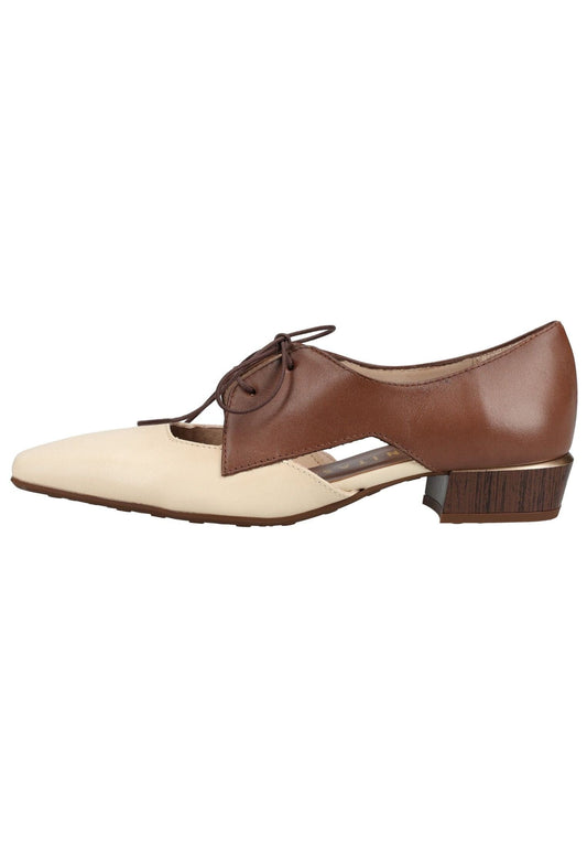 HISPANITAS Halbschuhe Leder Dunkelbraun/Beige