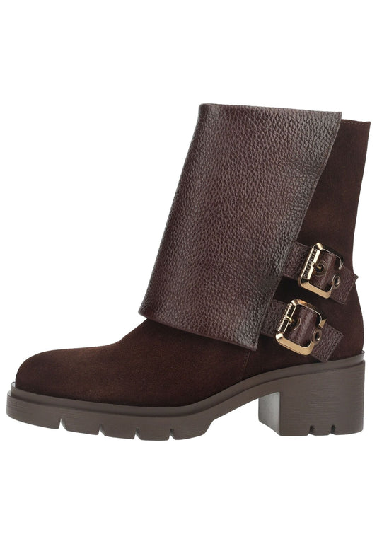 HISPANITAS Stiefelette Leder/Textil Espresso