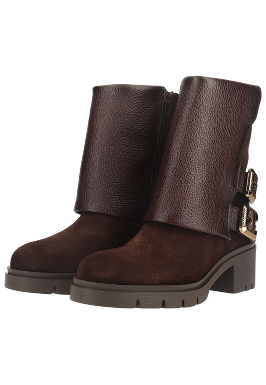 HISPANITAS Stiefelette Leder/Textil Espresso