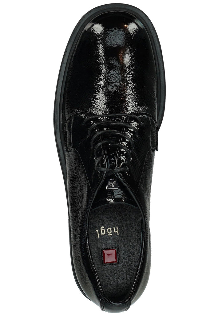 Högl Halbschuhe Leder Schwarz Lack