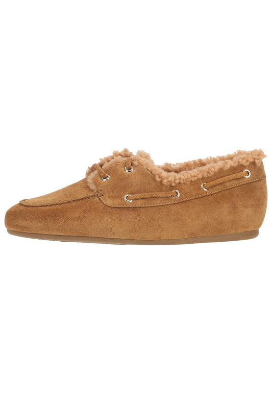 Högl Mokassin Veloursleder Camel Warmfutter