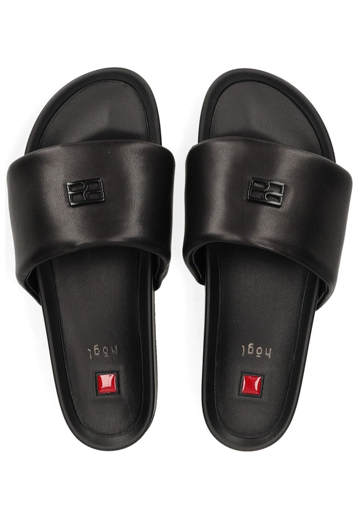 Högl Pantoletten Leder Schwarz