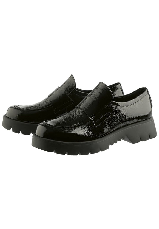 Högl Slipper Leder Schwarz Lack