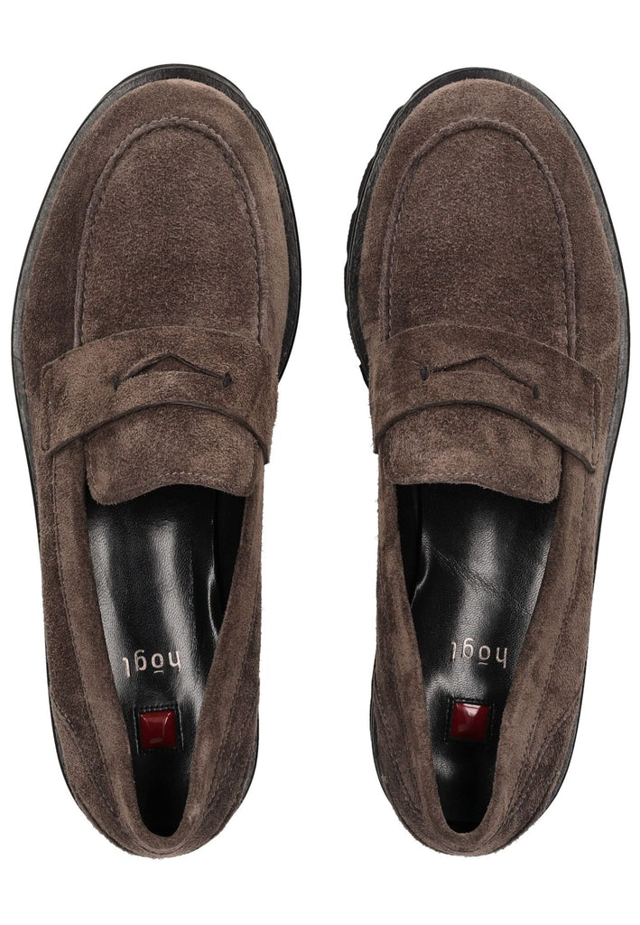 Högl Slipper Veloursleder Dunkelbraun