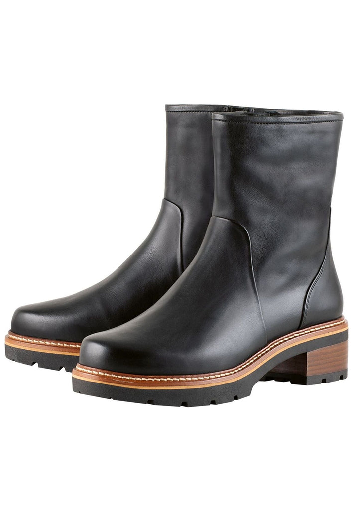 Högl Stiefelette Leder Schwarz Warmfutter