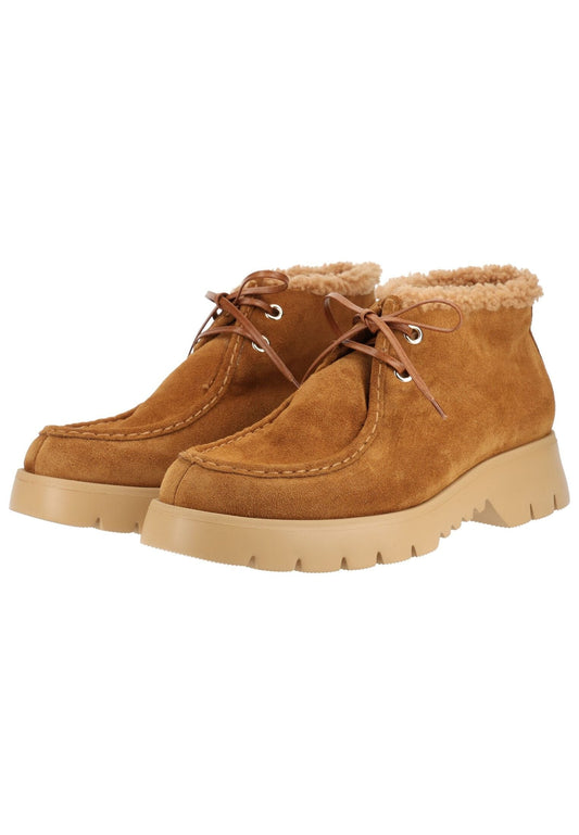 Högl Stiefelette Veloursleder Camel Warmfutter