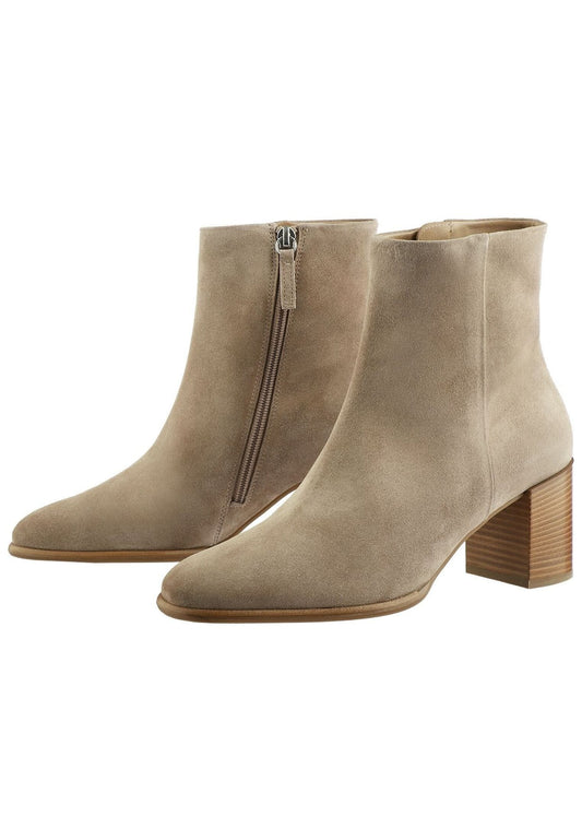 Högl Stiefelette Veloursleder Taupe