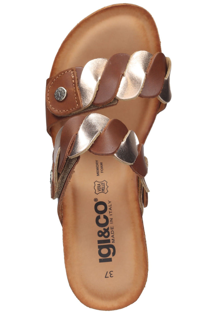 IGI&CO Pantoletten Leder Cognac