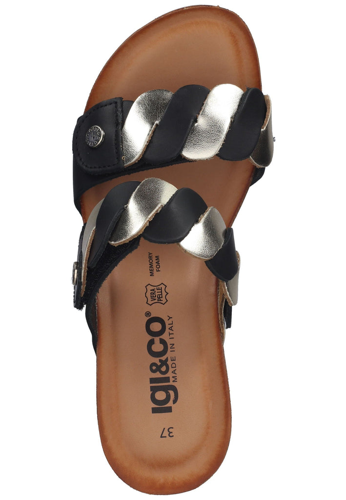 IGI&CO Pantoletten Leder Schwarz