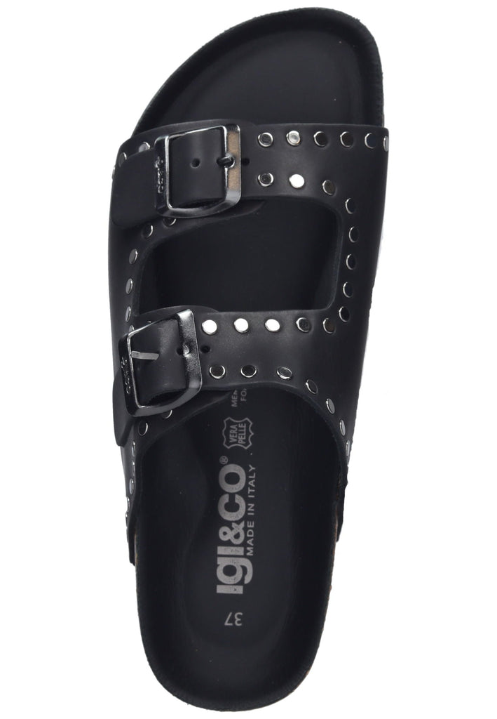 IGI&CO Pantoletten Leder Schwarz