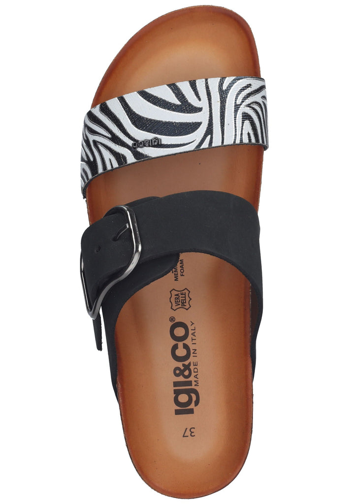 IGI&CO Pantoletten Leder Schwarz