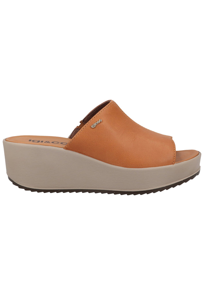 IGI&CO Pantoletten Nappaleder Cognac