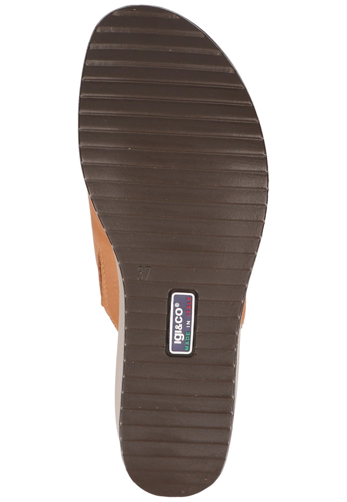 IGI&CO Pantoletten Nappaleder Cognac