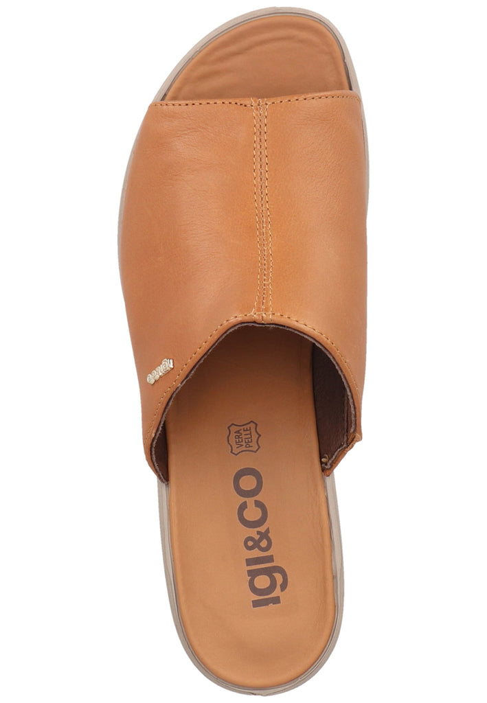 IGI&CO Pantoletten Nappaleder Cognac
