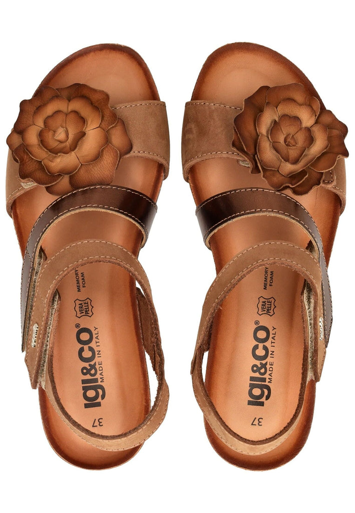 IGI&CO Sandalen Nubukleder Hellbraun
