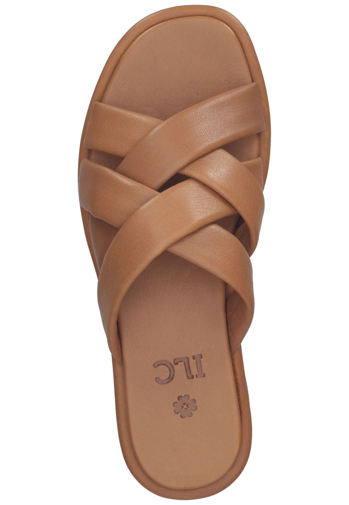 ILC Pantoletten Leder Cognac