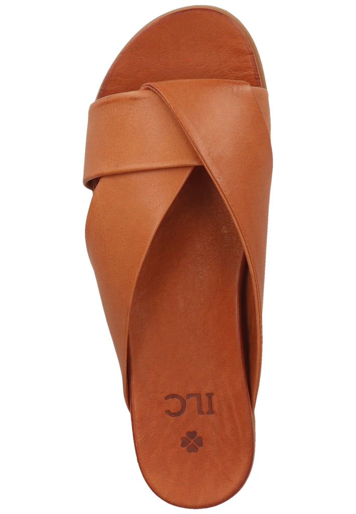 ILC Pantoletten Leder Cognac