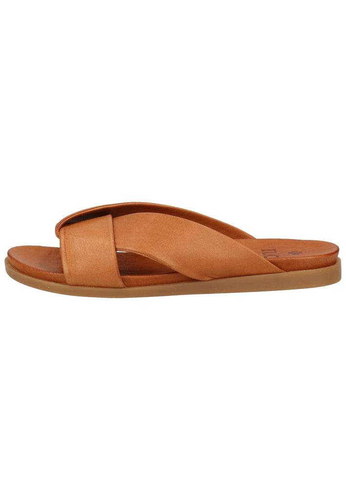 ILC Pantoletten Leder Cognac
