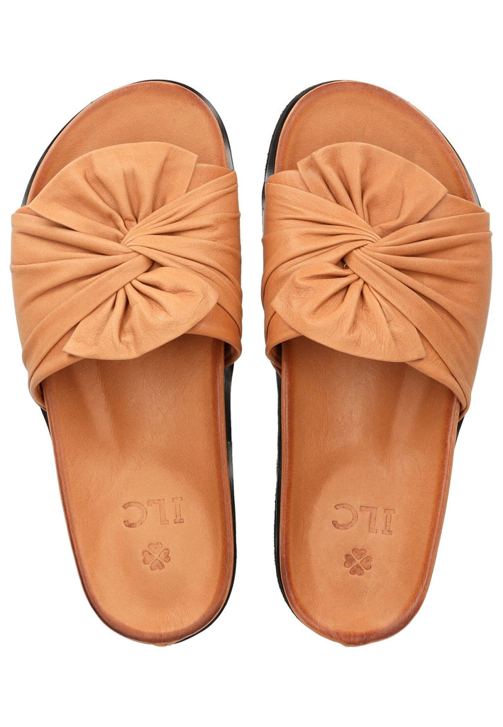 ILC Pantoletten Leder Mittelbraun