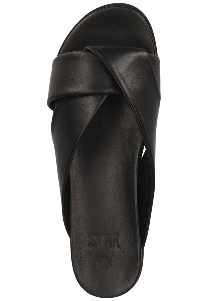 ILC Pantoletten Leder Schwarz